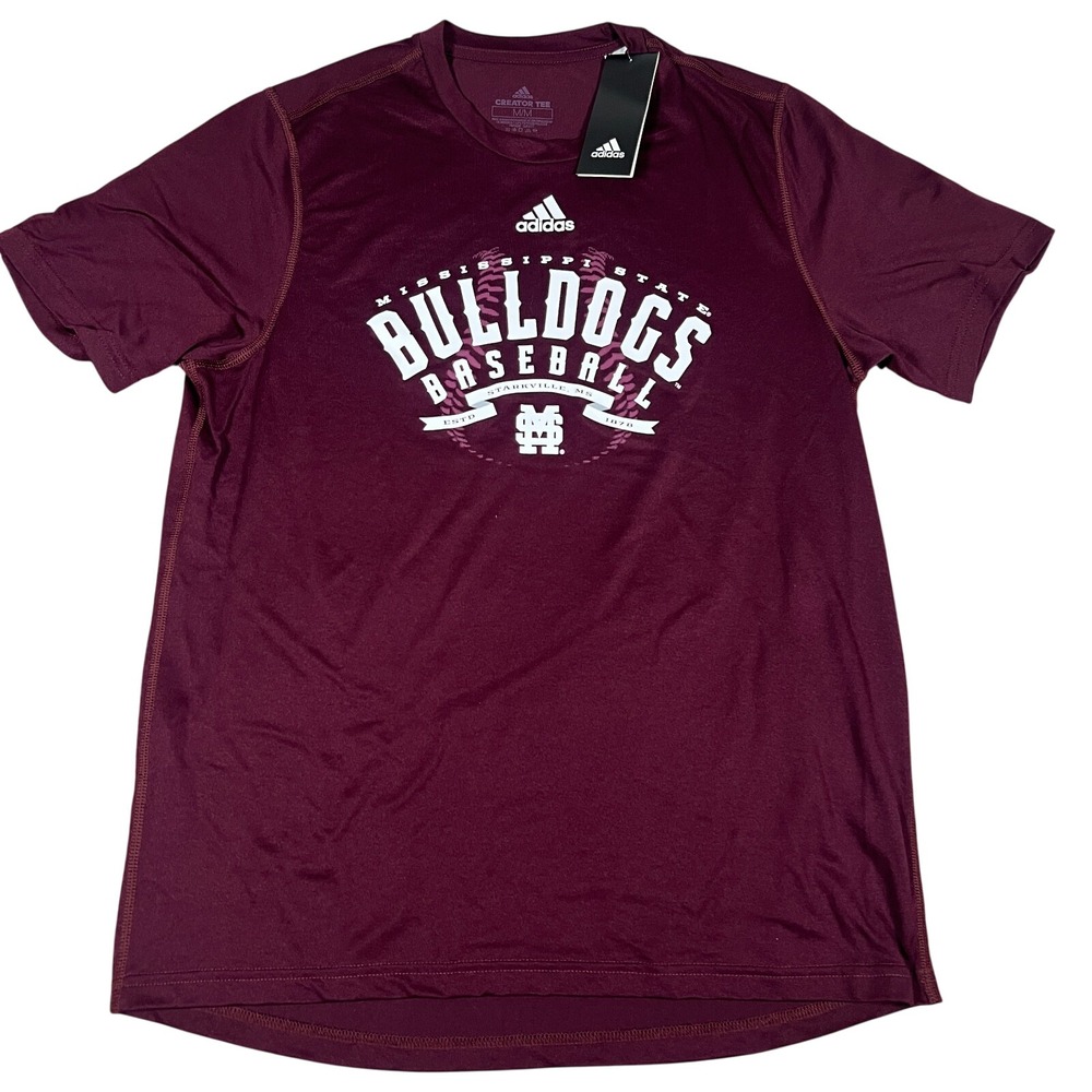 Adidas Mississippi State Bulldogs Baseball Creator Tee Climalite Maroon‎ Mens M